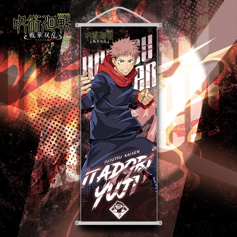 Nový Bandai Jujutsu Kaisen – Anime Plakát / Přívěsek, Itadori Yuji, Satoru Gojo, Geto Suguru, Scroll Mural, 25 × 70 cm