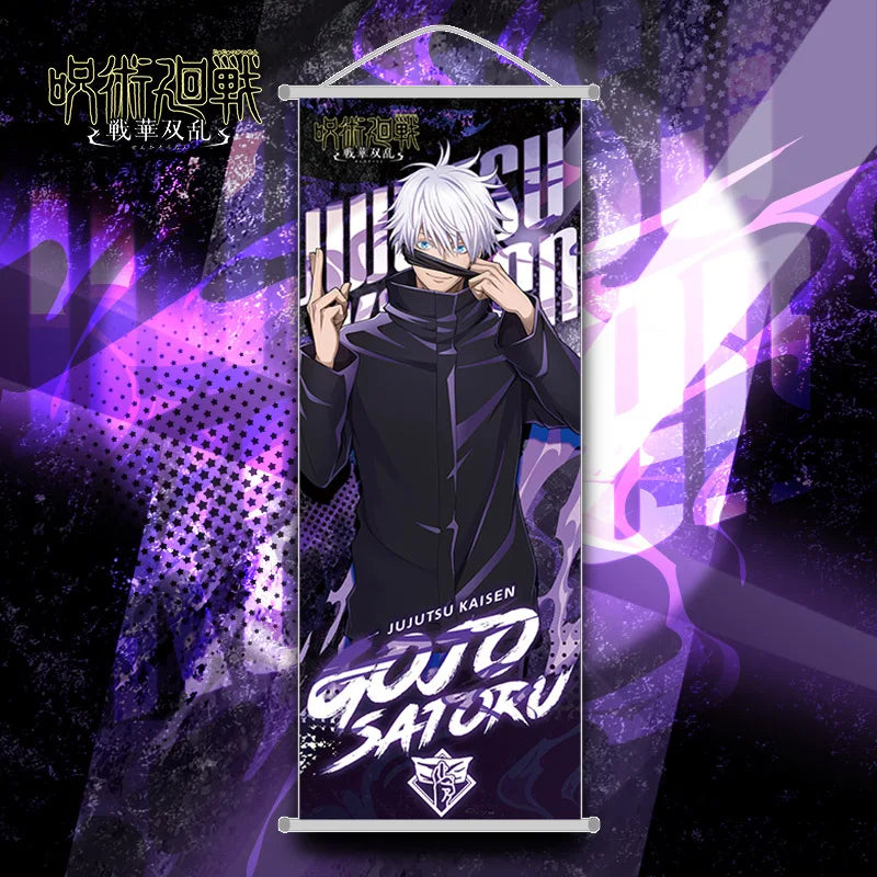 Nový Bandai Jujutsu Kaisen – Anime Plakát / Přívěsek, Itadori Yuji, Satoru Gojo, Geto Suguru, Scroll Mural, 25 × 70 cm