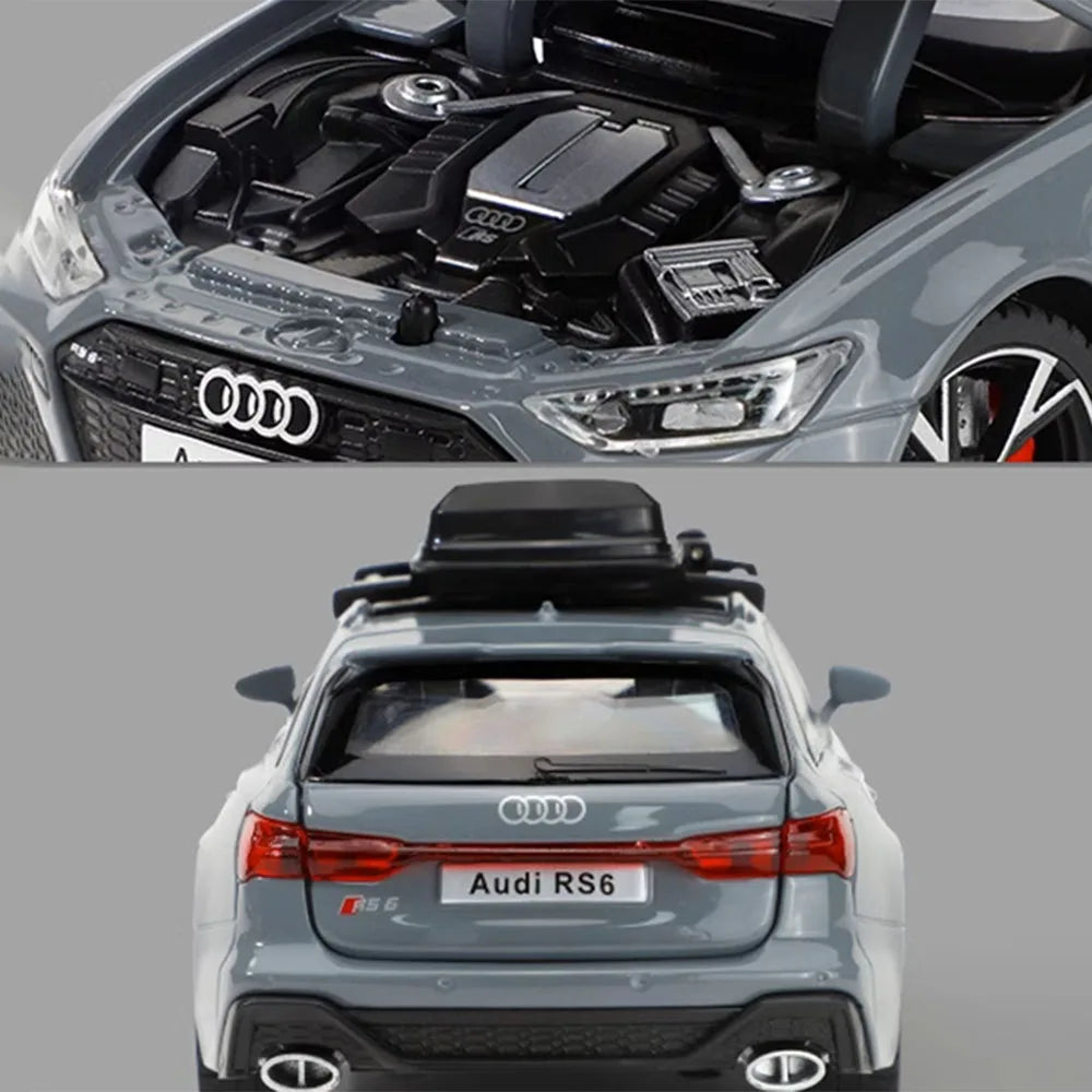 Model Audi RS6 1:32 – Hračka Auto s Zvukem a Světlem, Otevírací Dveře, Slitina, Diecast, Sběratelská Hračka pro Chlapce a Dospělé, Festivalový Dárek