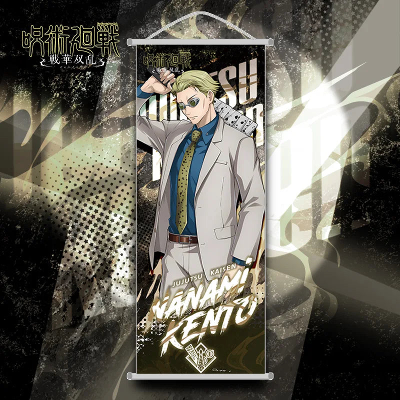 Nový Bandai Jujutsu Kaisen – Anime Plakát / Přívěsek, Itadori Yuji, Satoru Gojo, Geto Suguru, Scroll Mural, 25 × 70 cm