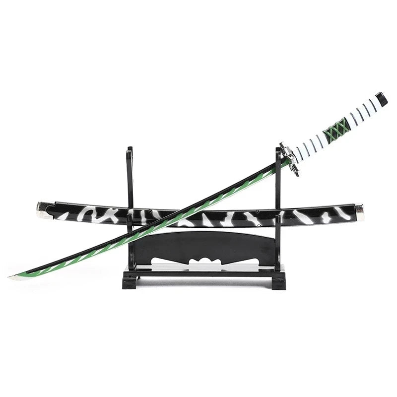 Katana 25 cm – Demon Slayer / Kimetsu no Yaiba, Kovová Simulační Meč, Anime Manga Hračka a Dekorace do Ložnice