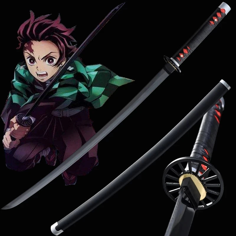 Katana 25 cm – Demon Slayer / Kimetsu no Yaiba, Kovová Simulační Meč, Anime Manga Hračka a Dekorace do Ložnice