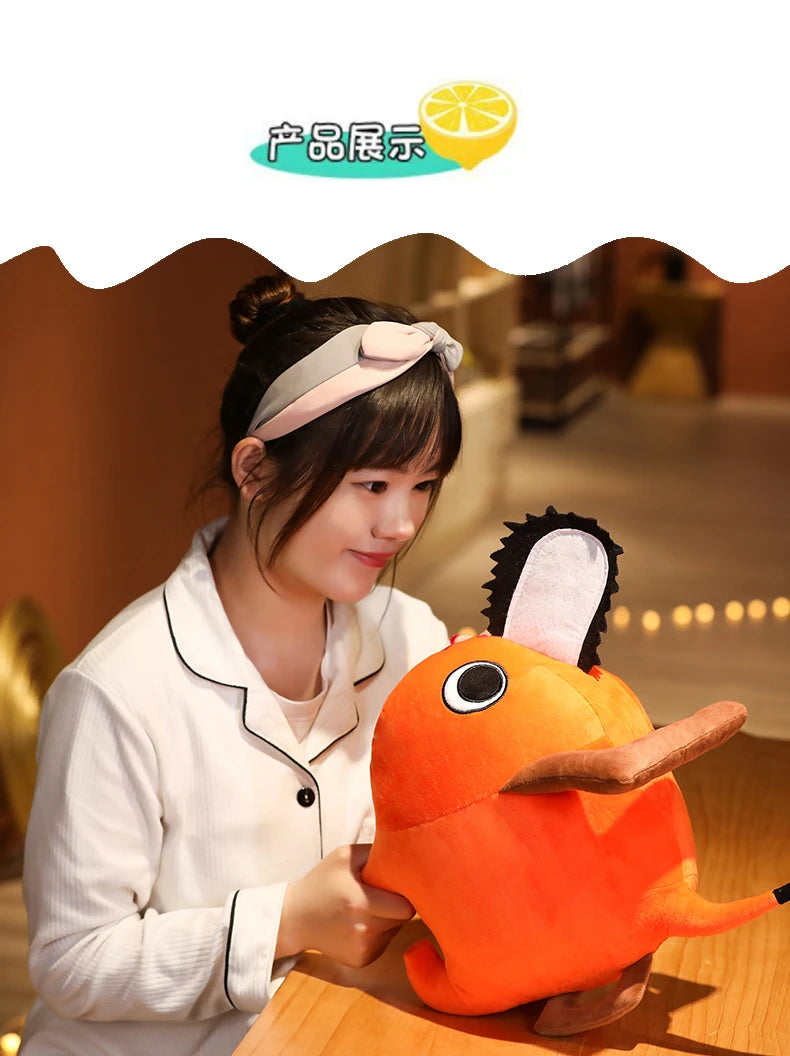 Pochita Plyšák – Řetězová Pila / Chainsaw Man, Roztomilá Anime Plyšová Hračka, Polštář, 10–40 cm, Ideální na Vánoce