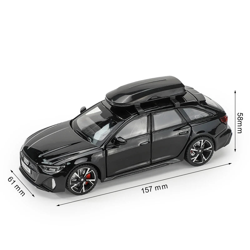 Model Audi RS6 1:32 – Hračka Auto s Zvukem a Světlem, Otevírací Dveře, Slitina, Diecast, Sběratelská Hračka pro Chlapce a Dospělé, Festivalový Dárek