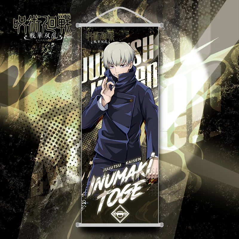 Nový Bandai Jujutsu Kaisen – Anime Plakát / Přívěsek, Itadori Yuji, Satoru Gojo, Geto Suguru, Scroll Mural, 25 × 70 cm