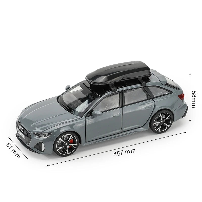 Model Audi RS6 1:32 – Hračka Auto s Zvukem a Světlem, Otevírací Dveře, Slitina, Diecast, Sběratelská Hračka pro Chlapce a Dospělé, Festivalový Dárek