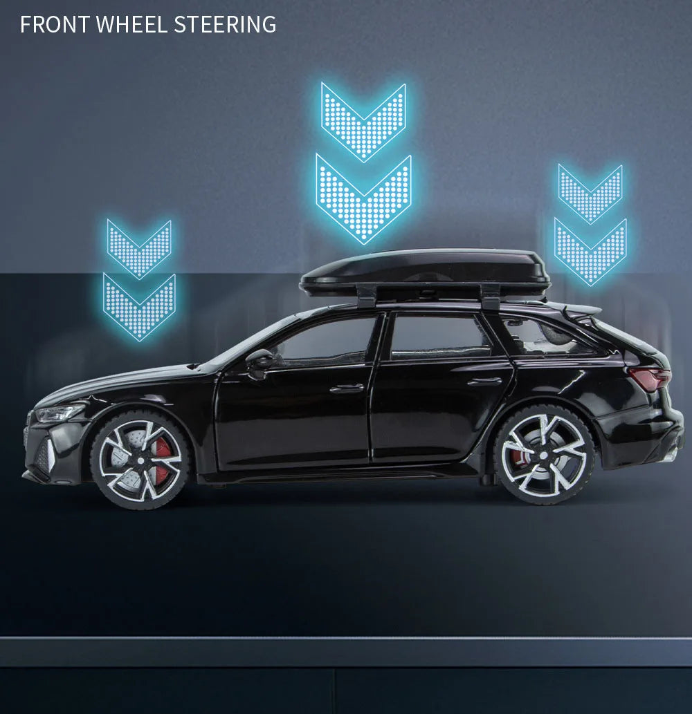 Model Audi RS6 1:32 – Hračka Auto s Zvukem a Světlem, Otevírací Dveře, Slitina, Diecast, Sběratelská Hračka pro Chlapce a Dospělé, Festivalový Dárek