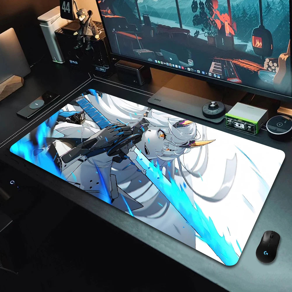 Stylová Japonská Samurajská Herní Podložka pod Myš – Velká Měkká Gumová Deskmat s Protiskluzem pro Klávesnici i Stůl